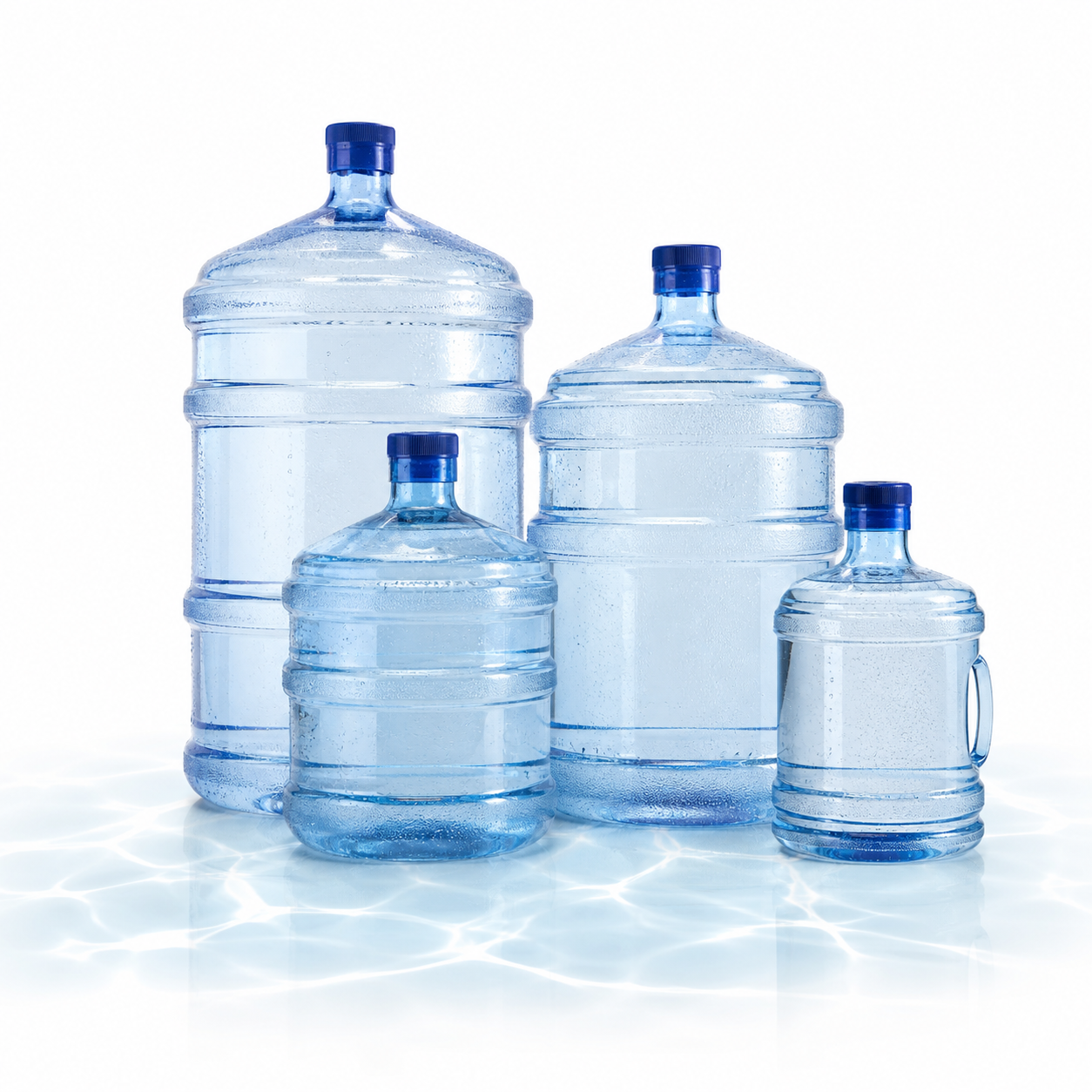 Original Lion Water cans prepared for delivery